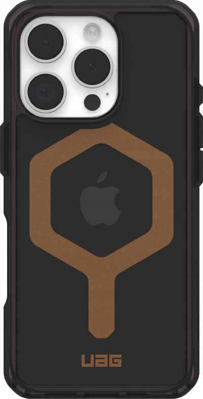 Mbrojtëse telefoni UAG Plyo Series MagSafe për iPhone 16 Pro, rezistente ndaj goditjeve, transparente, e zezë bronz