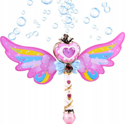 Shkop magjik me flluska sapuni Magic Wand Princess Fairy, me drita dhe muzikë, plastike, shumëngjyrësh