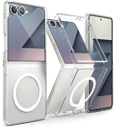 Mbështjellës telefoni Ringke Slim Magnetic MagSafe Galaxy Z Flip 7, polikarbonat, transparent