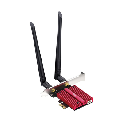 Kartë rrjeti Wi-Fi Cudy BE9300, Wi-Fi 7 tri-band, Bluetooth 5.4, e kuqe