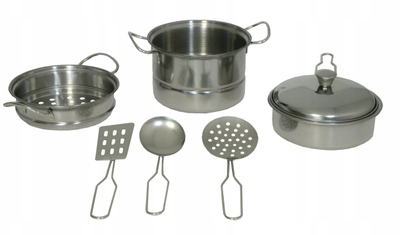 Set lodrash kuzhine Swede Kitchen, metal, për mud kitchen, argjendtë