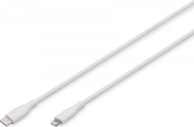 Kabllo karikimi Digitus Lightning Silicone, USB-C në Lightning, 0.5 m, e bardhë