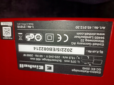 Sharrë elektrike Einhell GC-EC 2040, 2000W, shirit 40cm, e kuqe
