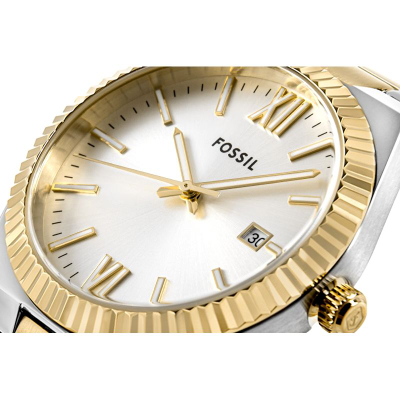 Ora dore Fossil Scarlette ES5259, çelik inox, quartz, argjendtë ari