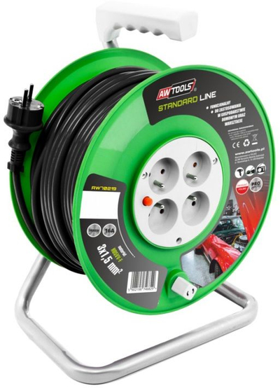 AWTOOLS Индустриски Кабелски Барабан, 40 м, 3x2.5 мм