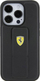 Këllëf telefoni Ferrari Hard Case Grip Stand, për iPhone 15 Pro 6.1", logo metalike, i zi