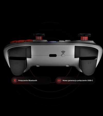 Gamepad wireless Rampage Hydra, Bluetooth, USB-C, i bardhë