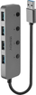 USB HUB Lindy USB 3.0, 4 porta, me çelësa On Off, gri