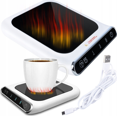 Ngrohës filxhani USB për kafe dhe çaj, me rregullim temperature, portativ, gri
