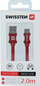 Kabllo USB Swissten Textile, Micro USB, 2m, e kuqe
