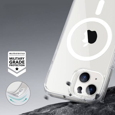 Maskë telefoni ESR Hybrid Magnetic HaloLock për iPhone 14 edhe iPhone 13, përputhet me MagSafe, mbrojtje ushtarake, transparente