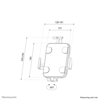 Mbajtëse muri për tablet Neomounts WL15-625BL1, universal, e zezë