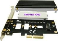 Adapter PCIe për SSD M.2 CoreParts MSPCIEM2, me ftohje, i zi