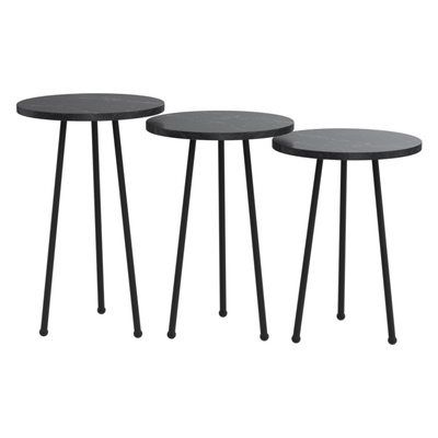 Set Kissa 3 komodina anësore (HM18174.02), zezë