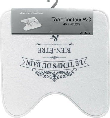 Tapet WC Côté Table Vintage, 45 x 45 cm, me shkrim, i bardhë