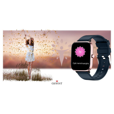 Smartwatch Giewont GW230-5, ekran me ngjyra, mat rrahjet e zemrës, rozë blu