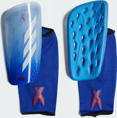 Mbrojtëse futbolli adidas X SG League IA0842, shkumë EVA, me rripa shtrëngues, blu