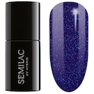 Llak gjeli UV Semilac 087 Glitter Indigo, hibrid, 7ml, blu me shkëlqim