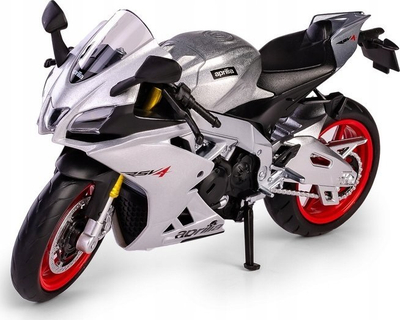Model motori Daff RMZ Aprilia RSV4 RR 2020, shkalla 1:12, argjend