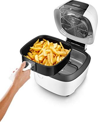 Fritezë me ajër DeLonghi FH2133, kapacitet 1 kg, IdealFry, bardhë e zi