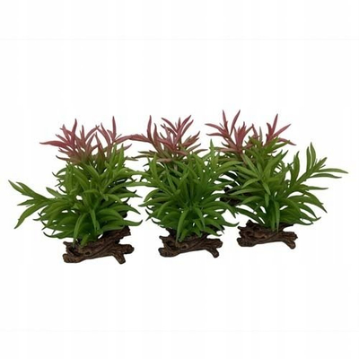 Bimë artificiale zbukuruese Terra Della Crassula, për terrarium, jeshile me të kuqërremtë