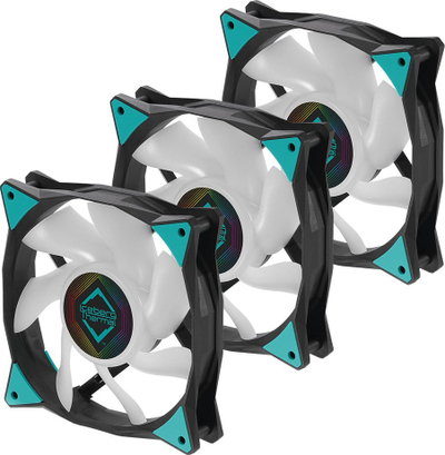 Ventilatorë për kasë PC Iceberg Thermal IceGALE ARGB, 120mm, set me 3 copa, ngjyrë e zezë