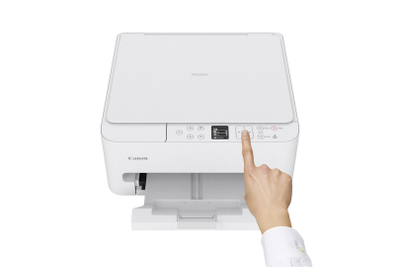 Printer multifunksional Canon PIXMA TS6550i, inkjet color, Wi-Fi, i bardhë