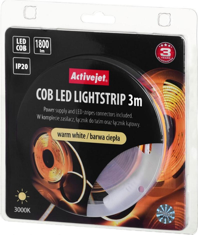 Shirit me drita LED Activejet, 3m, IP20, i verdhë