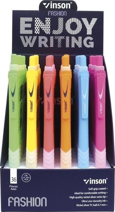 Stilolaps automatik Vinson Fashion C4, 0.7mm, paketim 36 copë, blu