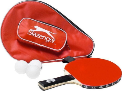 Set pingpongu Slazenger, 5 pjesë, raketë me 3 topa, i kuq