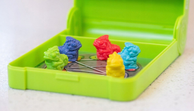 Lojë logjike ThinkFun Chameleon Crossing, 40 sfida, për udhëtim, jeshile