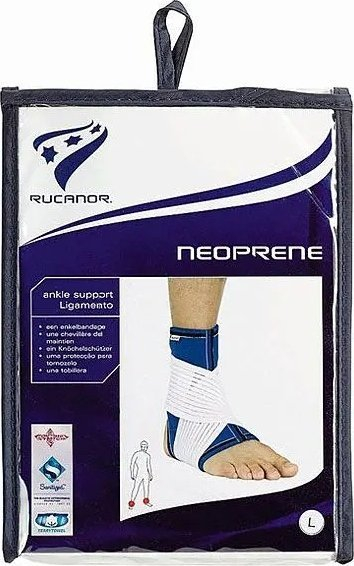 Mbrojtëse kyçi Rucanor Ligamento 27124-01, neopren, rripa elastikë, blu e bardhë