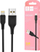 Kabllo USB Denmen D01L për iPhone, 1m, 2.4A, ngjyrë e zezë