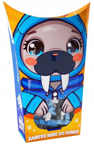 Lodër konstruktore Marioinex Mini Waffle Pocket Pets Walrus, 25 pjesë, shumëngjyrëshe