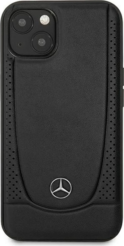 Kapak telefoni Mercedes MEHCP15MARMBK për iPhone 15 Plus 6.7", lëkurë, i zi