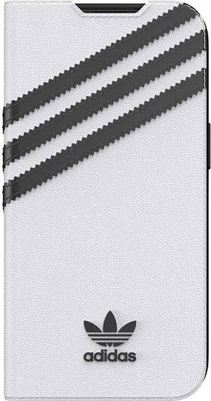Mbrojtëse telefoni Adidas Booklet për iPhone 13, lëkurë sintetike, me kapak ekrani, e bardhë