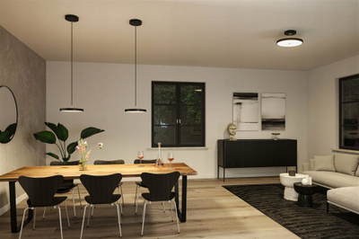 Lampë tavani Paulmann Hildor LED, 40cm, 3-step dimming, e zezë matt