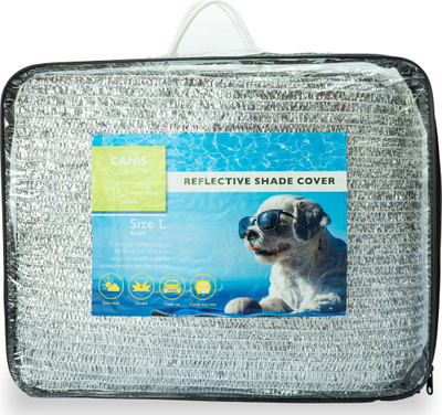 Засолниште со сенка за кучиња Active Canis Shade Cover L, 4x4 m, HDPE алуминиум, сиво