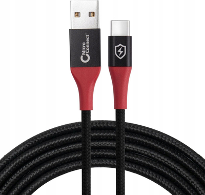 Kabllo USB MicroConnect USB A në USB C, 1.5 m, 2.4 A, e zezë