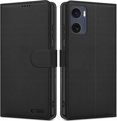 Këllëf portofol Futera për Motorola Moto G05, lëkurë eko, me kapëse magnetike, i zi