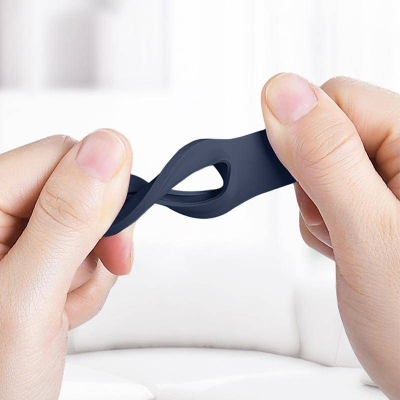 Mbajtëse Crong Silicone Case për Apple AirTag, me varëse çelsash, blu navy