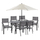 Set Tavolinë 150×90 cm + 6 karrige + çadër,"HM11533.10", gri