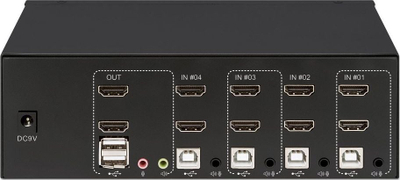KVM switch Manhattan 153539, 4 porta HDMI, 4K, i zi