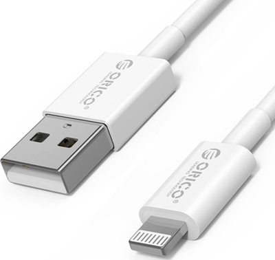 Kabllo Orico AL01-10-WH-BP USB A në Lightning, 1m, 18W, e bardhë