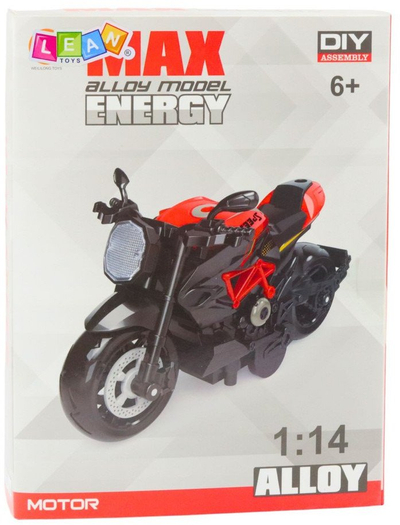 Lodër motor për montim Metal Model 1:14, pjesë metalike, DIY, e zezë me xixa të arta