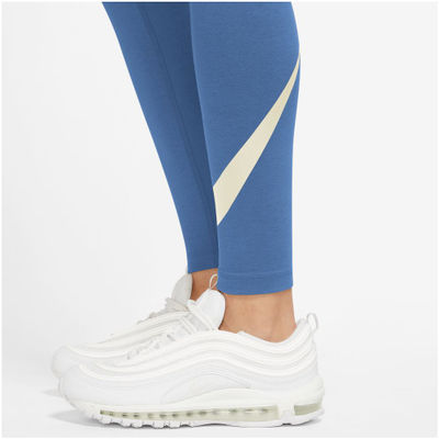 Легинси за тренинг Nike Sportswear Swoosh, со висок струк, за жени, сини