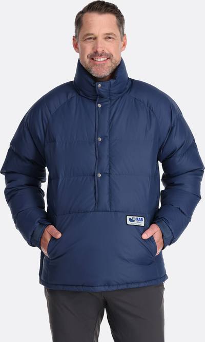 Xhaketë burrash Rab Kinder Smock, pupla 650FP, për dimër, blu, S