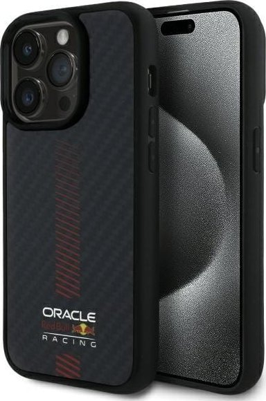 Kornizë mbrojtëse Red Bull për iPhone 14 Pro, karbon fiber, MagSafe, e zezë