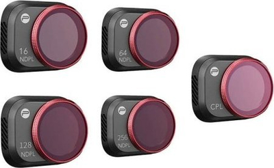 Set filtrash PGYTECH Professional CPL ND PL për DJI Mini 3, xham optik, kornizë alumini, i kuq