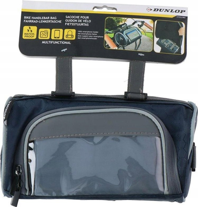 Çantë timoni biçiklete Dunlop, xhep për smartphone, që s’e merr uji, blu